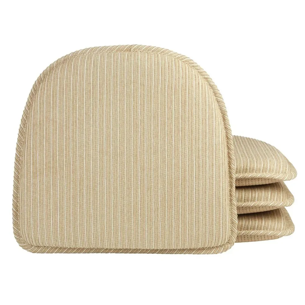 Set of 4, Gripper Chair Cushions, Soft & Comfortable Seat Pad (Nikita Natural)